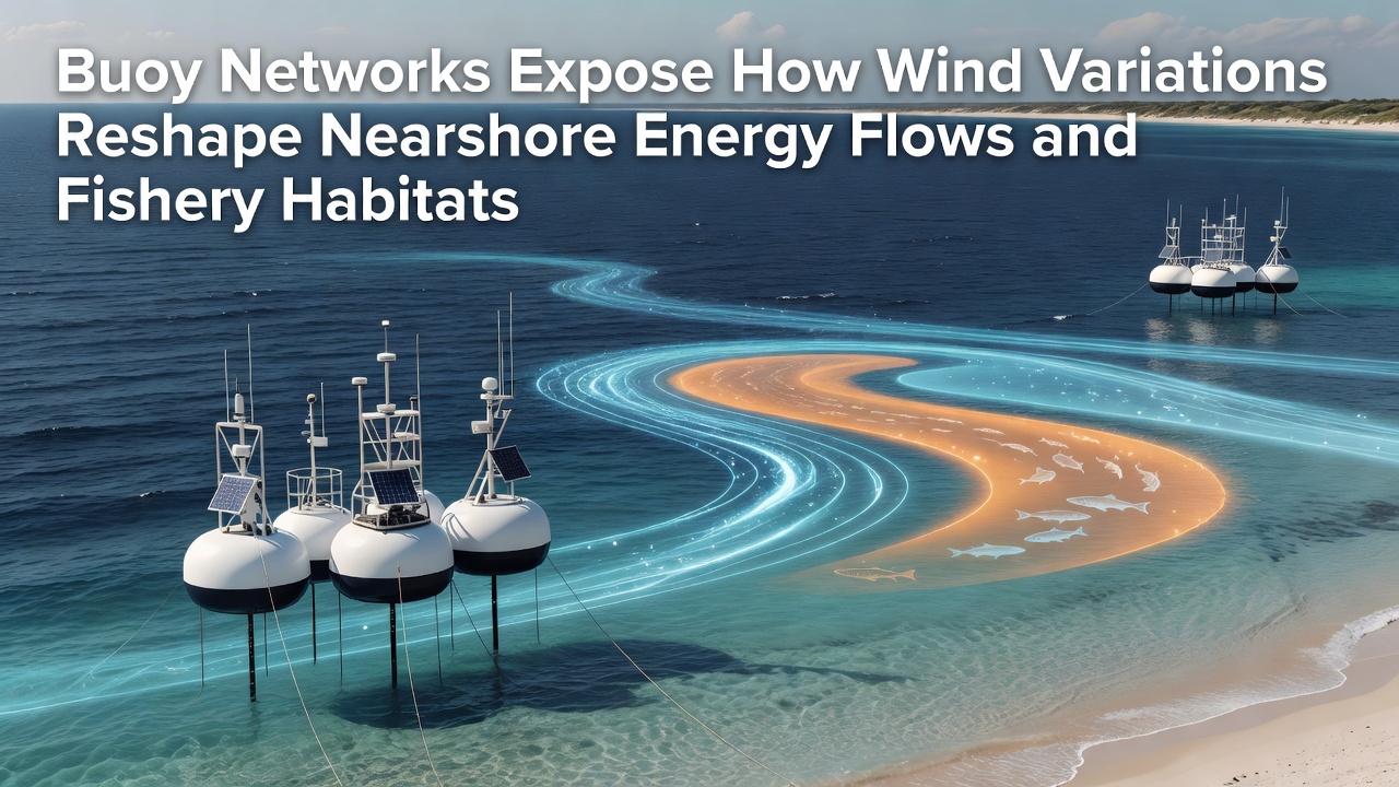 Buoy Networks Expose How Wind Variations Reshape Nearshore Energy Flows and Fishery Habitats