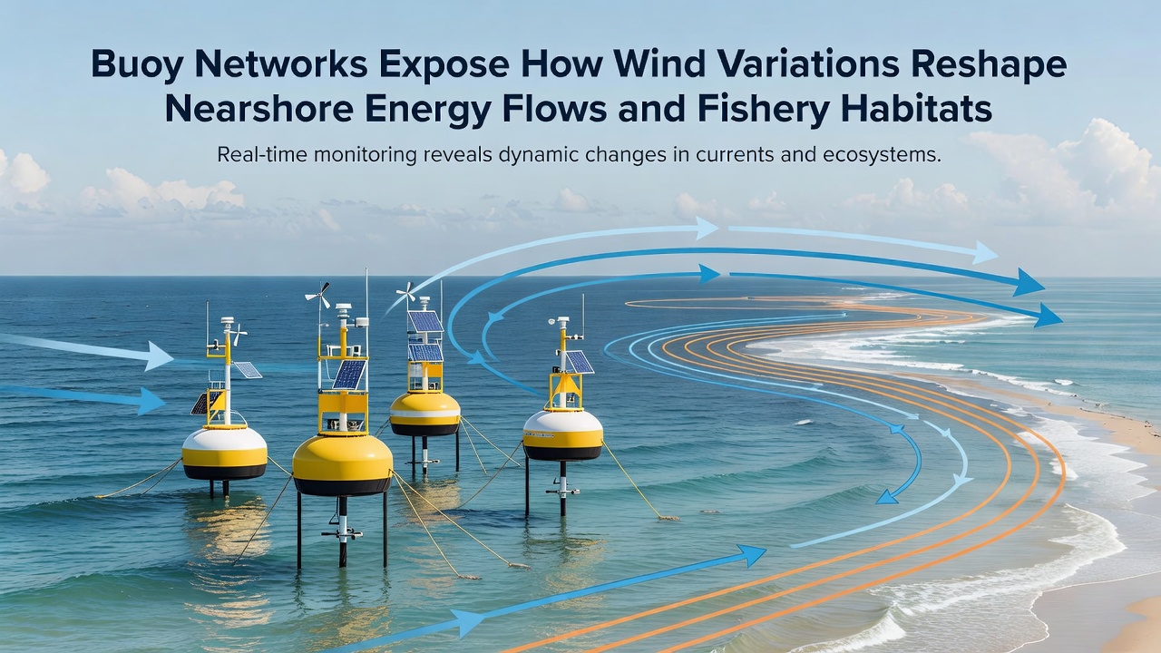 Nearshore current measurements showing energy flow changes detected by coastal buoys